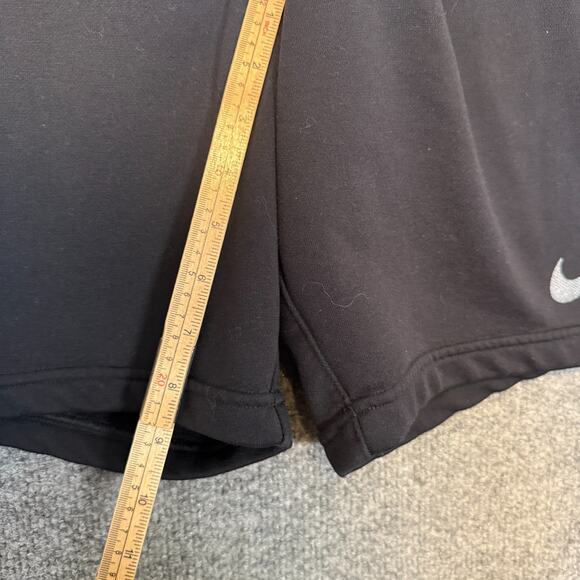 Nike Shorts Mens Small Black Dri Fit Sweatshorts Fleece Swoosh Stretch Casual - Picture 7 of 9